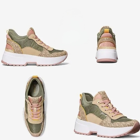 Michael Kors Muse Mixed-Media Trainers - Picture 1 of 3